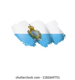San Marino flag, vector illustration on a white background.