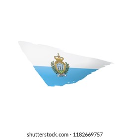 San Marino flag, vector illustration on a white background.