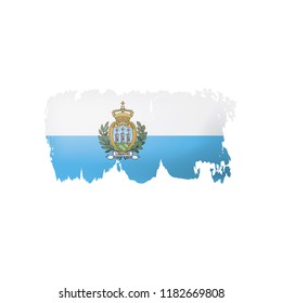 San Marino flag, vector illustration on a white background.