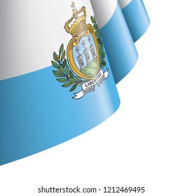 San Marino flag, vector illustration on a white background