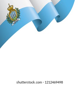 San Marino flag, vector illustration on a white background