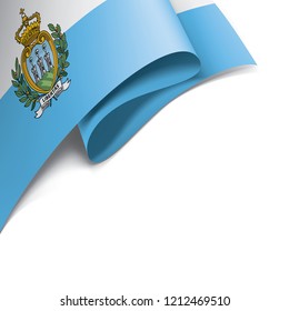 San Marino flag, vector illustration on a white background