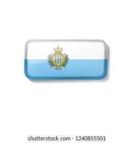 San Marino flag, vector illustration on a white background