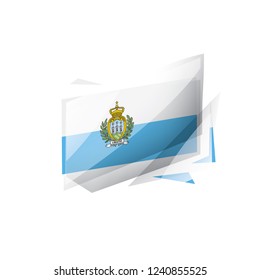 San Marino flag, vector illustration on a white background