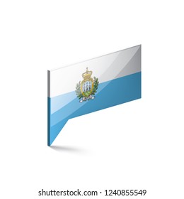 San Marino flag, vector illustration on a white background