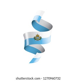 San Marino flag, vector illustration on a white background