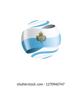 San Marino flag, vector illustration on a white background