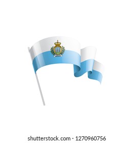 San Marino flag, vector illustration on a white background