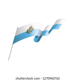 San Marino flag, vector illustration on a white background