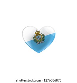 San Marino flag, vector illustration on a white background