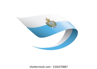 San Marino flag, vector illustration on a white background