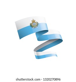 San Marino flag, vector illustration on a white background