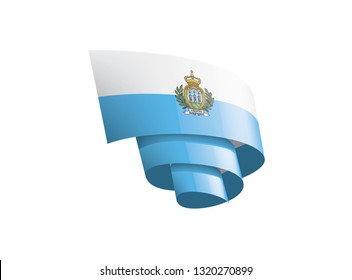 San Marino flag, vector illustration on a white background