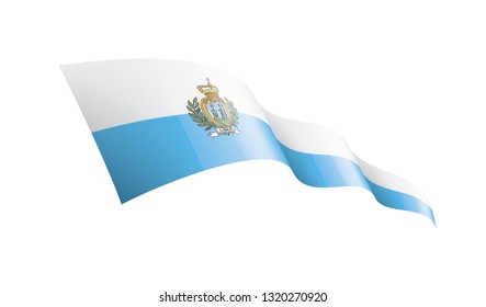 San Marino flag, vector illustration on a white background