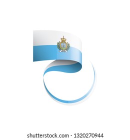 San Marino flag, vector illustration on a white background