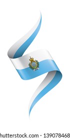 San Marino flag, vector illustration on a white background