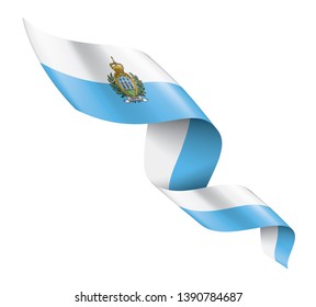 San Marino flag, vector illustration on a white background