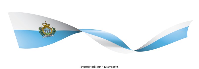 San Marino flag, vector illustration on a white background