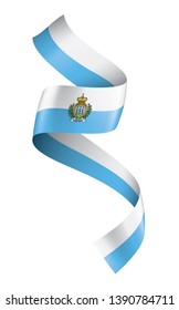 San Marino flag, vector illustration on a white background