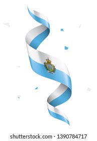 San Marino flag, vector illustration on a white background