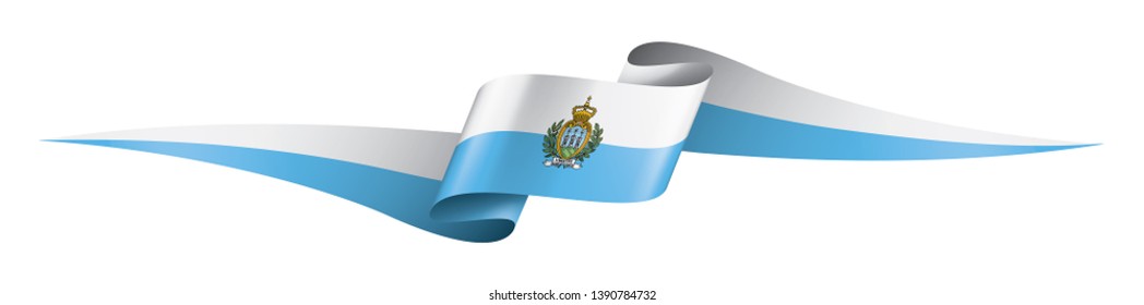 San Marino flag, vector illustration on a white background