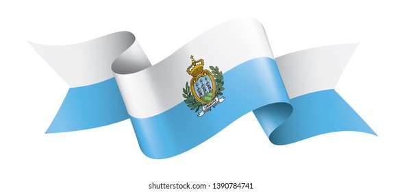 San Marino flag, vector illustration on a white background