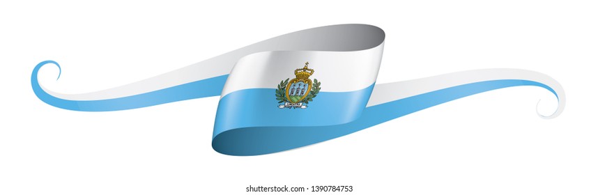 San Marino flag, vector illustration on a white background
