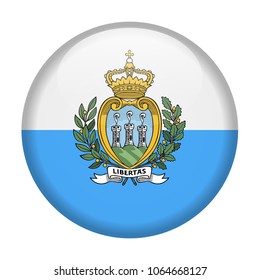 San Marino Flag Vector Round Icon - Illustration