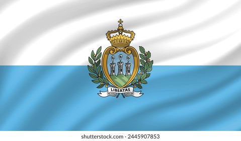 San Marino flag waving. Background. Vector