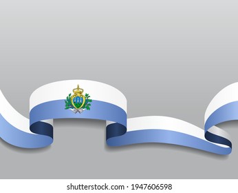 San Marino flag wavy abstract background. Vector illustration.