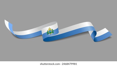 San Marino flag wavy abstract background. Vector illustration.