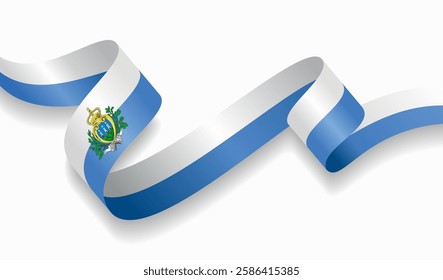 San Marino flag wavy abstract background. Vector illustration.