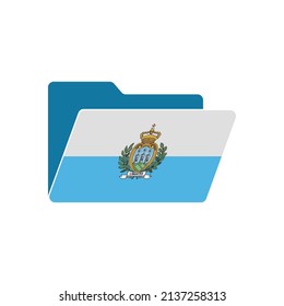 San Marino. Folder icon with San Marino flag. Vector folders icons with flags. Isolated on white background