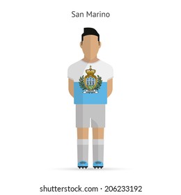 San Marino football player. Soccer uniform. Vector illustration.