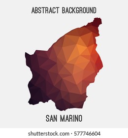 San Marino in geometric polygonal style.Abstract tessellation,modern design background. Vector illustration