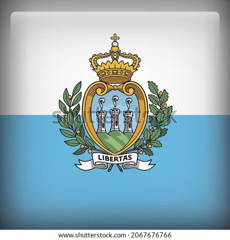 San Marino Glossy 3D Square Country Flag Icon