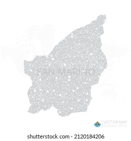 San Marino grey map isolated on white background with abstract mesh line and point scales. Vector illustration eps 10