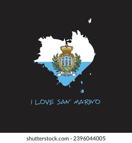 San Marino grunge flag heart design. Vector illustration.