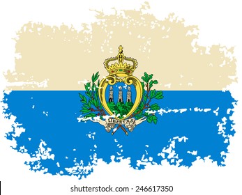 San Marino grunge flag. Vector illustration. Grunge effect can be cleaned easily.