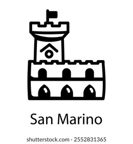 San marino icon in doodle style 