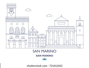 San Marino Linear City Skyline 