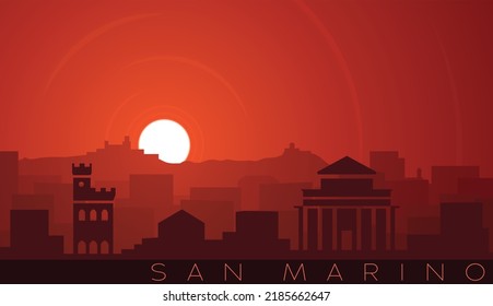 San Marino Low Sun Skyline Scene