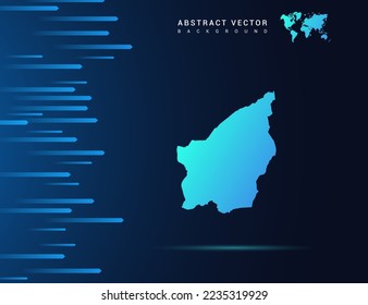 Mapa de San Marino con tecnología de fondo azul abstracto.