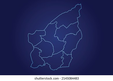 San Marino Map of Abstract High Detailed Glow Blue Map on Dark Background logo illustration	
