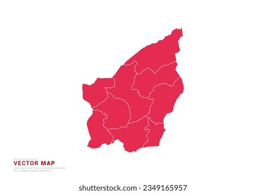 San Marino Map - abstract style red isolated on white background for infographic, design vector.