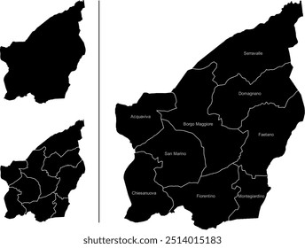 SAN MARINO MAP with its administrative divisions and regions