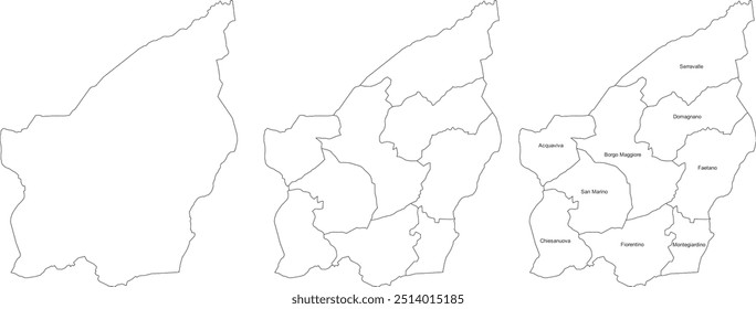 SAN MARINO MAP with its administrative divisions and regions