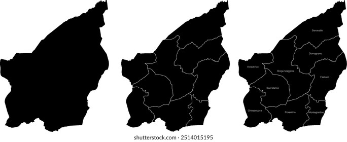 SAN MARINO MAP with its administrative divisions and regions