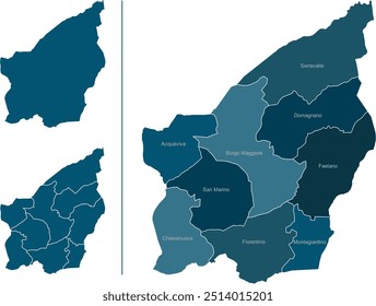 SAN MARINO MAP with its administrative divisions and regions