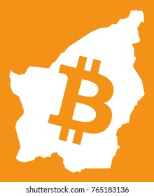 San Marino map with bitcoin crypto currency symbol illustration